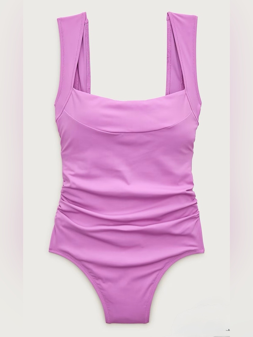NEW J. Crew Nia ruched squareneck one-piece Early Purple CS329